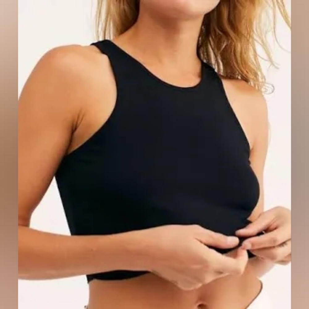 FP Movement By Free People Intimately Free High-neck SeemlessCrop Tank Black M/L